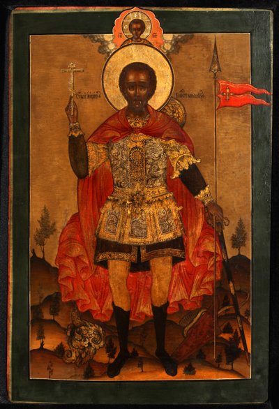 Heilige martelaar Johannes de Krijger, eind 17e eeuw door Anonymous Russian icon painter