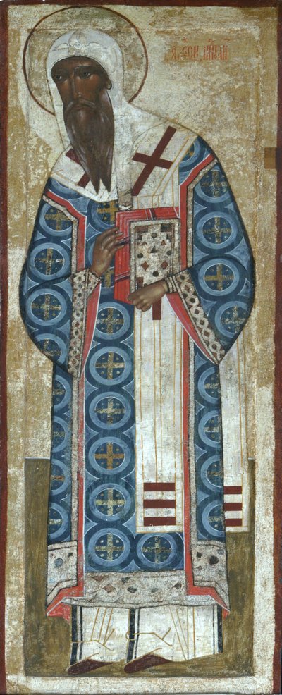 Heilige Metropolitan Alexei van Moskou, 16e eeuw door Anonymous Russian icon painter