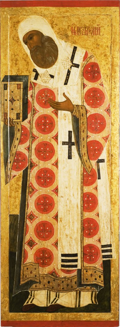 Sint Petrus, Metropoliet van Moskou, midden 16e eeuw door Anonymous Russian icon painter