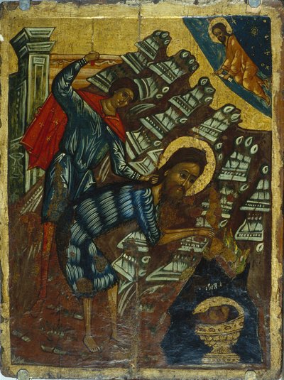 De onthoofding van Johannes de Doper door Anonymous Russian icon painter