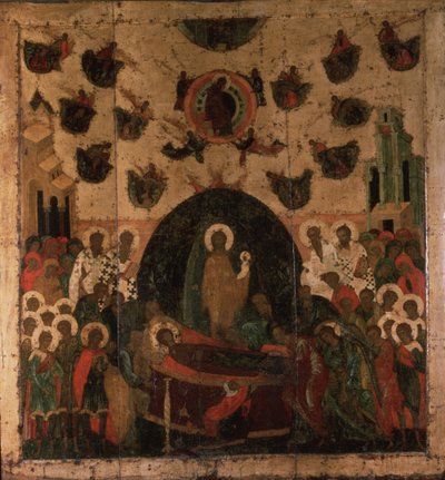 De ontslaping van de Maagd, ca. 1479 door Anonymous Russian icon painter
