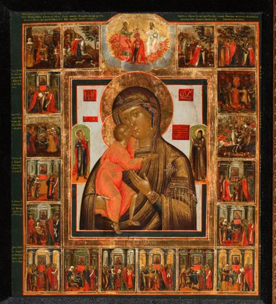 De Feodorovskaya Moeder van God met de Wonderen door Anonymous Russian icon painter