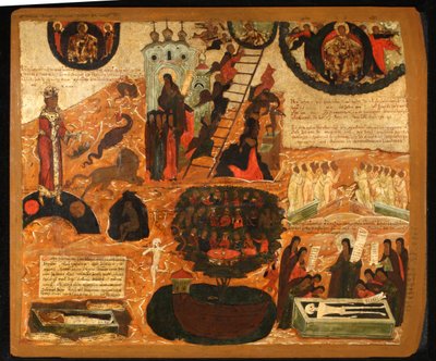 De Ladder van Goddelijke Ascentie, midden 17e eeuw door Anonymous Russian icon painter