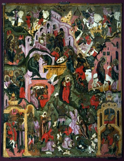 De geboorte van Christus, tweede helft van de 17e eeuw door Anonymous Russian icon painter