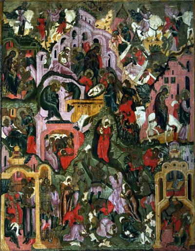 De Geboorte van Christus De Heilige Nacht, Tweede Helft van de 17e eeuw door Anonymous Russian icon painter