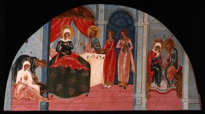 De geboorte van de Maagd Maria door Anonymous Russian icon painter
