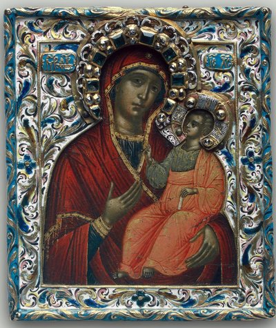 De Theotokos van Tikhvin, Eind 17e eeuw door Anonymous Russian icon painter