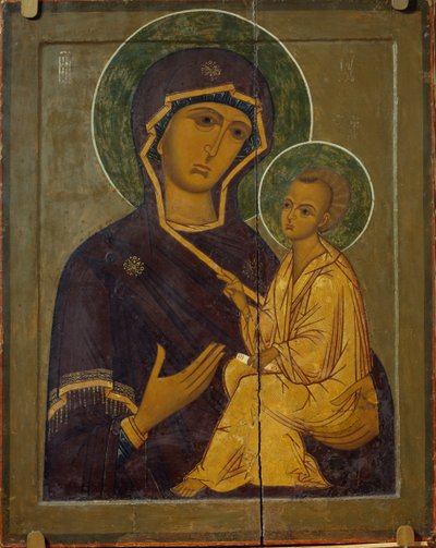De Maagd van Tikhvin, 16e eeuw door Anonymous Russian icon painter