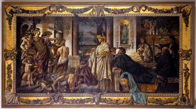 Het banket (naar Plato), tweede versie door Anselm Feuerbach