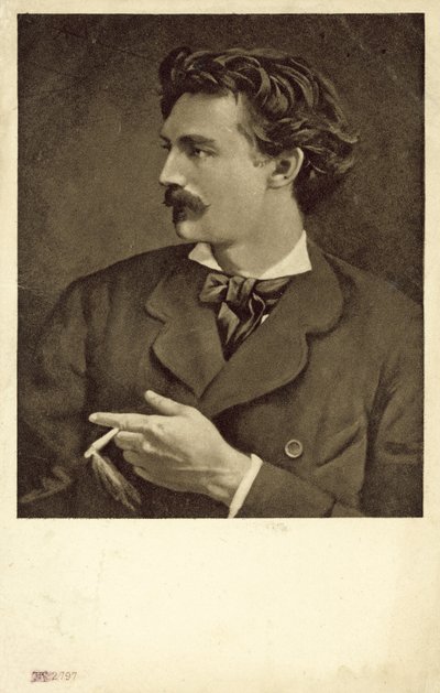 Zelfportret van Anselm Feuerbach, Duitse kunstenaar door Anselm Feuerbach