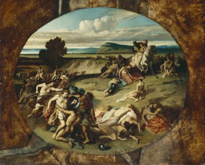 De Slag om de Amazonen, 1857 door Anselm Feuerbach