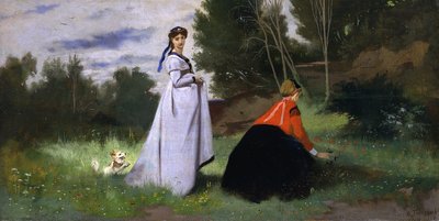 Twee dames in een landschap, 1867 door Anselm Feuerbach