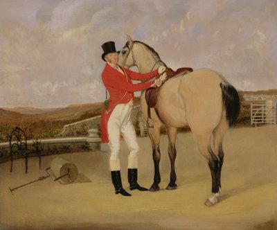 James Taylor Wray van de Bedale Hunt met zijn dun hunter door Anson A. Martin