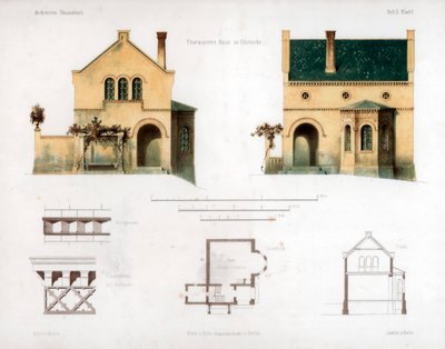Ontwerp voor een huis in Glienicke, Duitsland, ca. 1850 door Anst von W Loeillot