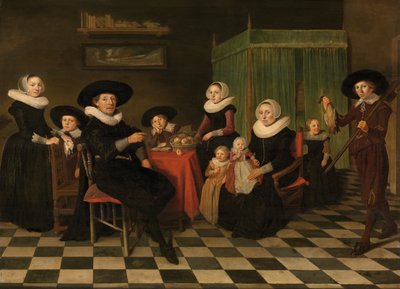 Portret van een Familie door Anthonie (1601 73) Palamedesz