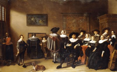 Een Groepsportret in een Interieur door Anthonie Palamedesz