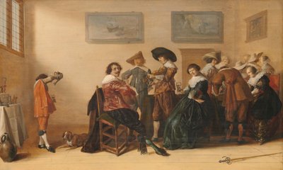 Vrolijk gezelschap in een kamer, 1633 door Anthonie Palamedesz