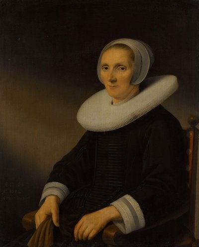 Portret van een vrouw, waarschijnlijk Jacobmina de Grebber (?-1666) door Anthonie Palamedesz