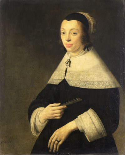 Portret van een jonge vrouw door Anthonie Palamedesz