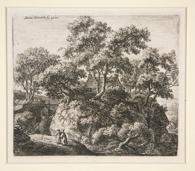 Landschap met Twee Kluizenaars door Anthonie Waterloo