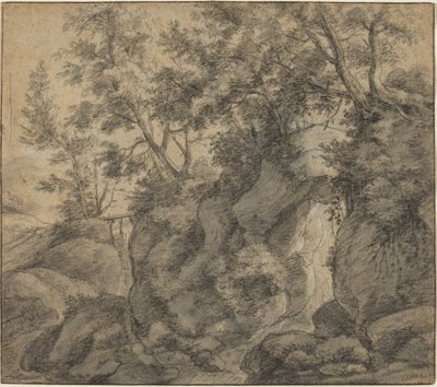 Landschap met een Beboste Kloof door Anthonie Waterloo