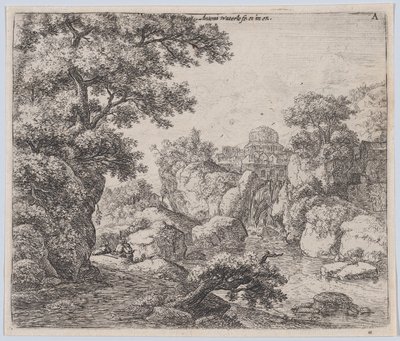 De koepel en de waterval door Anthonie Waterloo