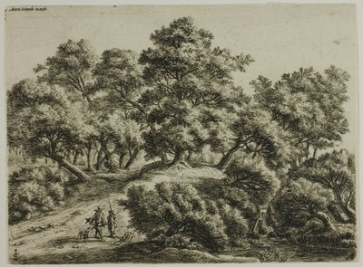 De valkenier en de jager door Anthonie Waterloo