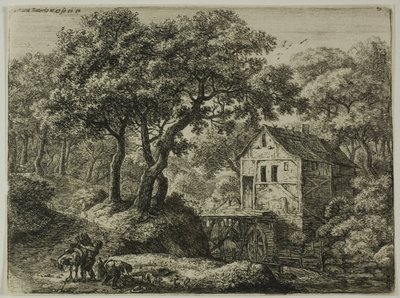 De molen in het bos door Anthonie Waterloo