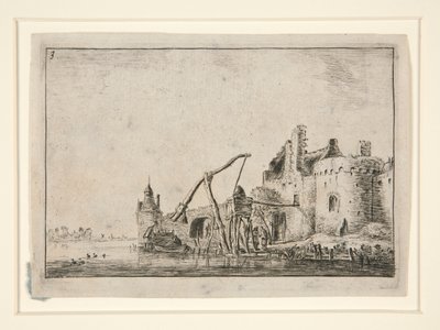 De bron, uit een set van 12 landschapsgravures door Anthonie Waterloo