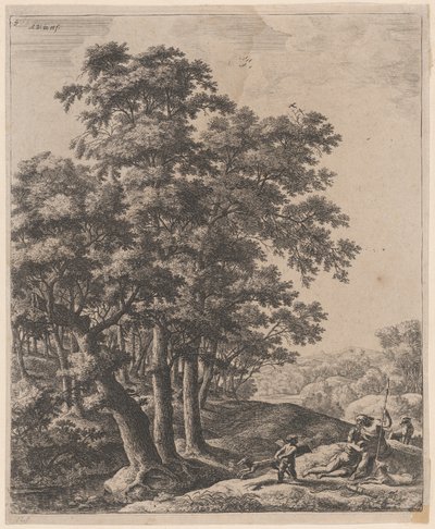 Venus en Adonis, 17e eeuw door Anthonie Waterloo