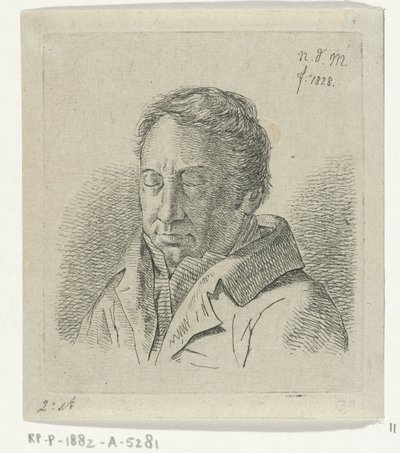 Man met gesloten ogen door Anthonie Willem Hendrik Nolthenius de Man