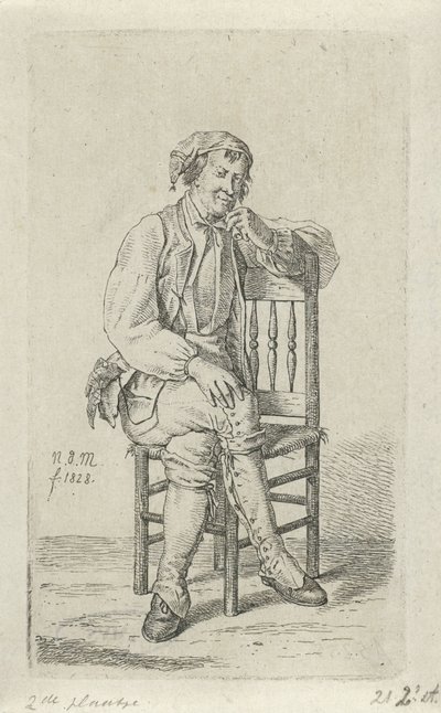 Man op een stoel door Anthonie Willem Hendrik Nolthenius de Man