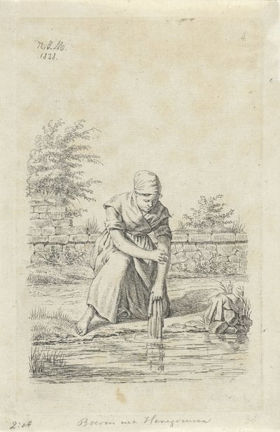 Wassende vrouw uit Henegouwen Boerin uit Henegouwen Boeren en boerinnen uit het Verenigd Koninkrijk der Nederlanden door Anthonie Willem Hendrik Nolthenius de Man