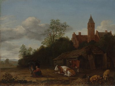 Boerenerf Tafereel door Anthonie van Borssom