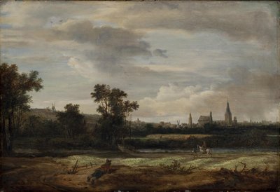 Landschap met Uitzicht op een Stad door Anthonie van Borssom