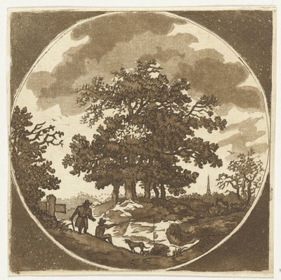 Landschap met hengelaar door Anthonie van den Bos