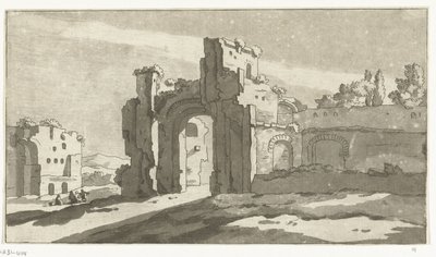 Ruïnes van de grote zaal van de Thermen van Caracalla, Rome door Anthonie van den Bos