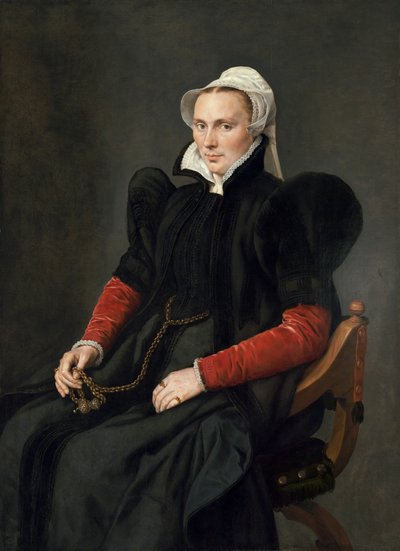 Portret van een zittende vrouw door Anthonis Mor