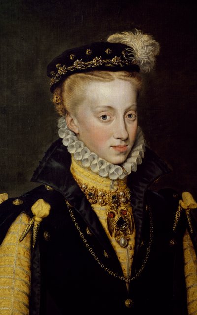 Portret van Anna van Oostenrijk, koningin van Spanje 1570 door Anthonis van Dashorst (c.1519 1576/77) Mor