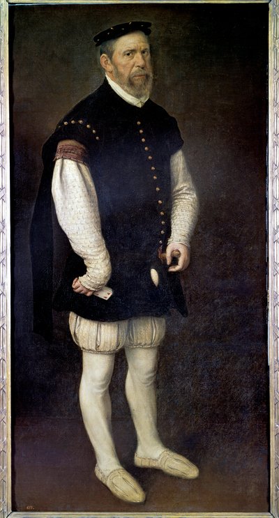 Portret van Pejeron, nar van de Graaf van Benavente. Schilderij door Antonio Moro (1517-1575) 16e eeuw Madrid, Prado Museum door Anthonis Mor van Dashorst