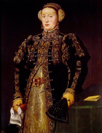 Portret van Catherine van Castilië (1507-1578), vrouw van John III van Portugal door Anthonis Mor van Dashorst