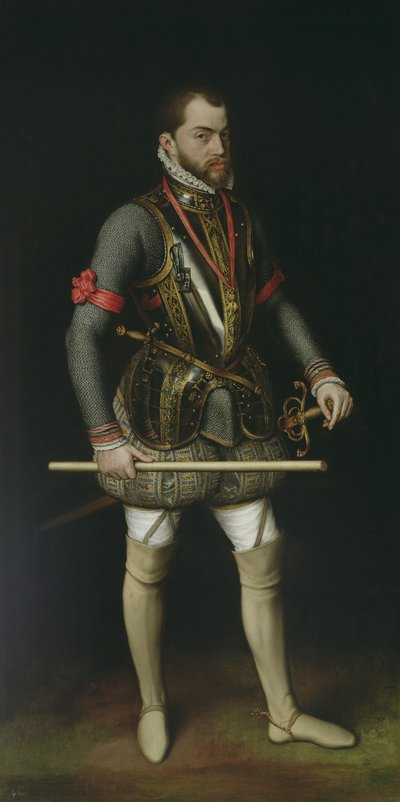 Filips II (1527-98) van Spanje door Anthonis van Dashorst Mor