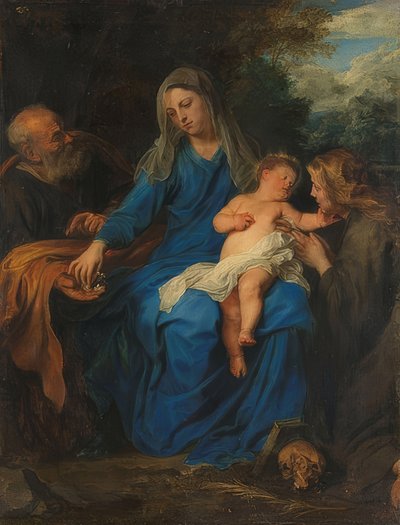 De heilige familie met Maria Magdalena door Anthony van Dyck