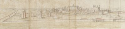 Hampton Court Palace vanuit het noorden door Anthonis van den Wyngaerde