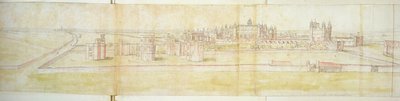 Hampton Court Palace vanuit het noorden door Anthonis van den Wyngaerde