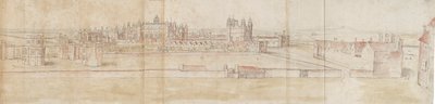 Hampton Court Palace vanuit het noorden, ca. 1550-1560 door Anthonis van den Wyngaerde