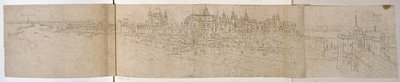 Hampton Court Palace vanaf de Rivier, ca. 1544 door Anthonis van den Wyngaerde