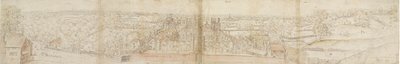 Oatlands Palace vanuit het Zuiden, 1559. Verso: Richmond Palace en Daken van Oatlands, 1559 door Anthonis van den Wyngaerde