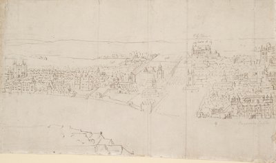 Panorama van Londen gezien vanaf Southwark: Durham House tot Barnard
