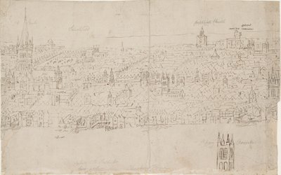 Panorama van Londen gezien vanaf Southwark: St Paul